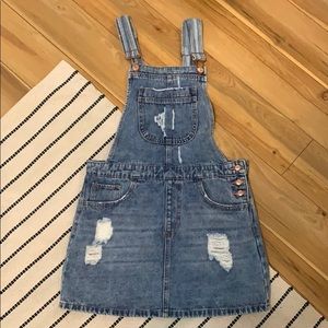 DENIM SKIRTALL OVERALL SKIRT